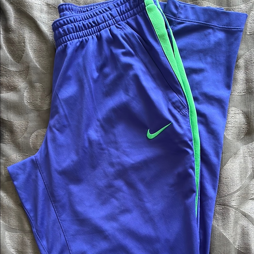 Nike Blue and Green Joggers with Performance Fabric